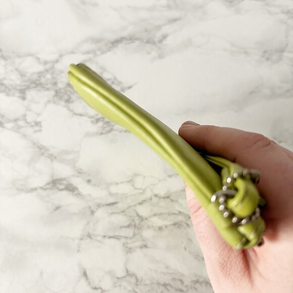 Coach Light Lime Green Soft Smooth Leather Zip Top Wristlet Classic hangtag - Picture 7 of 12